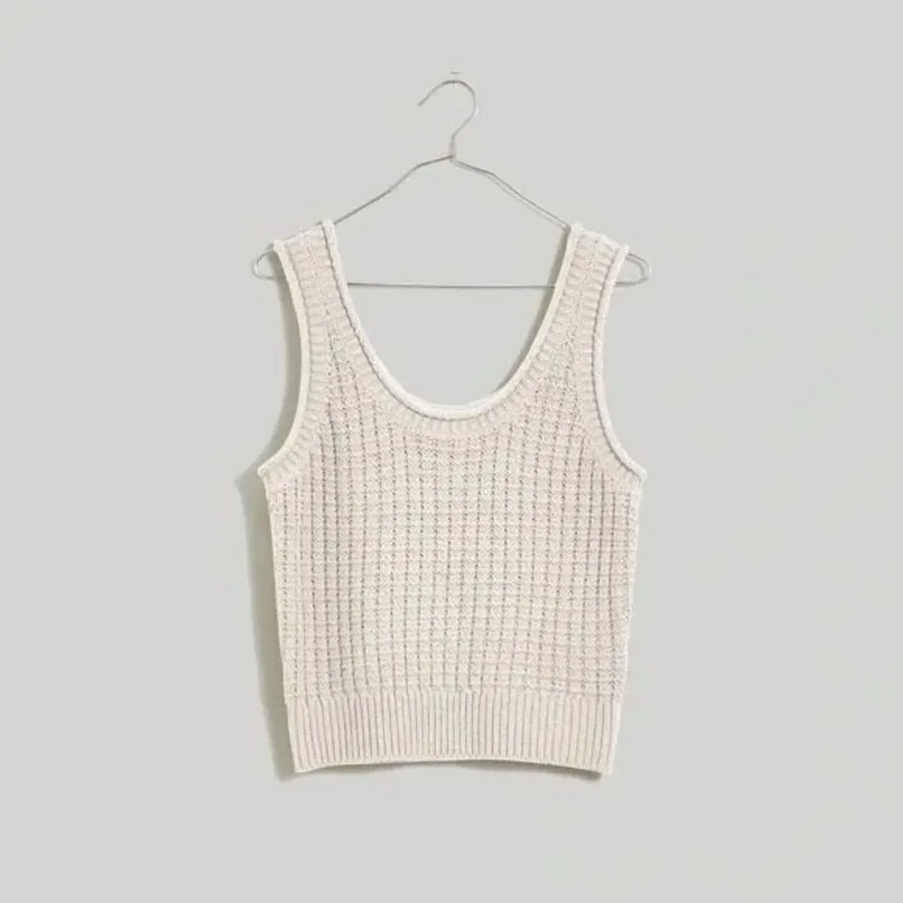 Madewell Textured-Stitch Sweater antique cream crochet